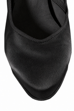 Load image into Gallery viewer, Padova Women’s Ballroom Dance Shoes Black Satin