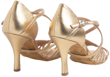 Load image into Gallery viewer, Back heel of shiny Energy Gold, for latin dancing
