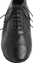 Load image into Gallery viewer, Front view of Leather Roma Men's Latin Dance Shoes with cotton twill laces and stitched design