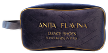 Carica l'immagine nel visualizzatore di Gallery, Front view of Anita Flavina blue velvet dance shoe bag