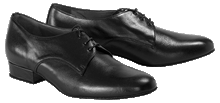 Carica l'immagine nel visualizzatore di Gallery, Black leather Mens Dance Shoes: Joaquin with cotton twill laces
