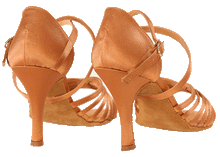 Carica l'immagine nel visualizzatore di Gallery, Nude satin Ladies Latin Dance Shoes: Nadya with 3.5 inch heel