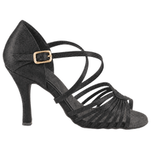 Load image into Gallery viewer, Verona Black Satin Women’s Latin Dance Shoes - Anita Flavina
