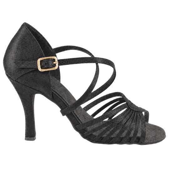 Verona Black Satin Women’s Latin Dance Shoes - Anita Flavina