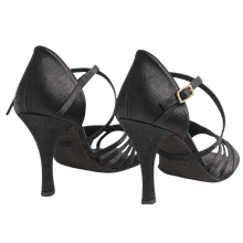 Load image into Gallery viewer, Verona Black Satin Women’s Latin Dance Shoes - Anita Flavina
