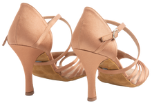 Carica l&#39;immagine nel visualizzatore di Gallery, Nude heels, beige soles &amp; brass buckles displayed on ENERGY Ladies Latin Dance Shoes 
