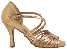 Carica l&#39;immagine nel visualizzatore di Gallery, Side view of gold leather, Energy Ladies Latin Dance Shoes
