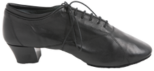 Carica l&#39;immagine nel visualizzatore di Gallery, Roma Mens Latin Dance Shoes Leather with cotton twill laces - side view 
