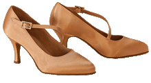 Load image into Gallery viewer, Ladies ballroom dance shoes: CLARA, nude with one diagonal strap 
