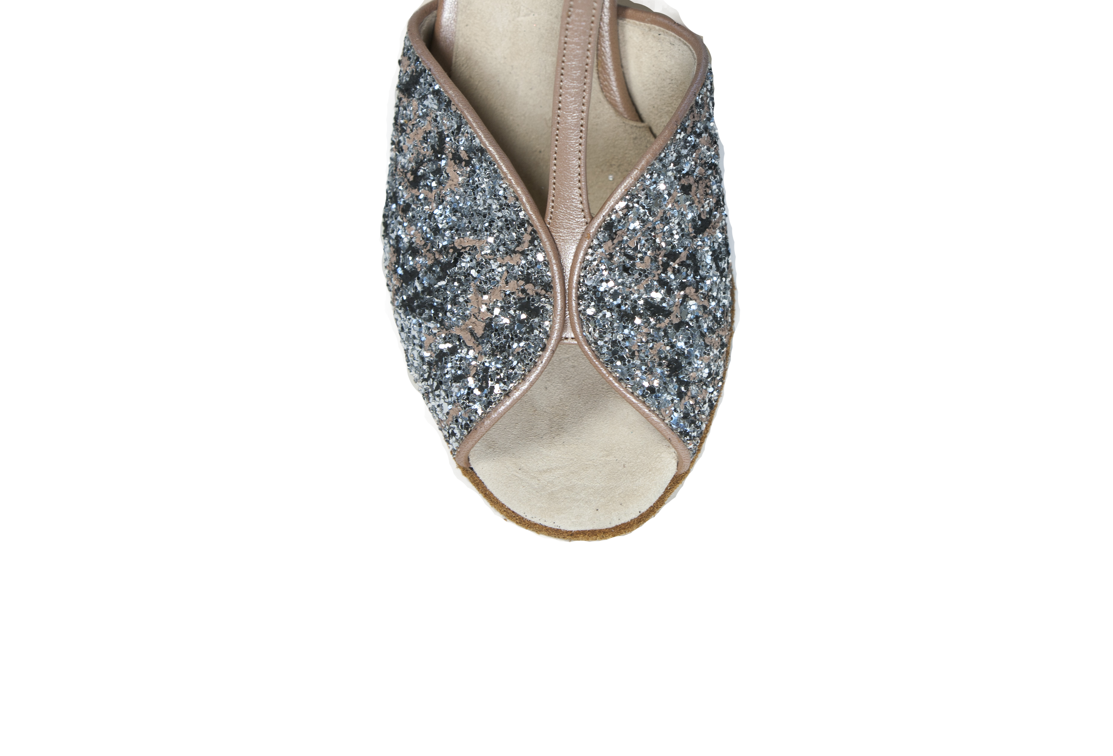 Open toe of Megan Silver Ladies Dance Shoes 