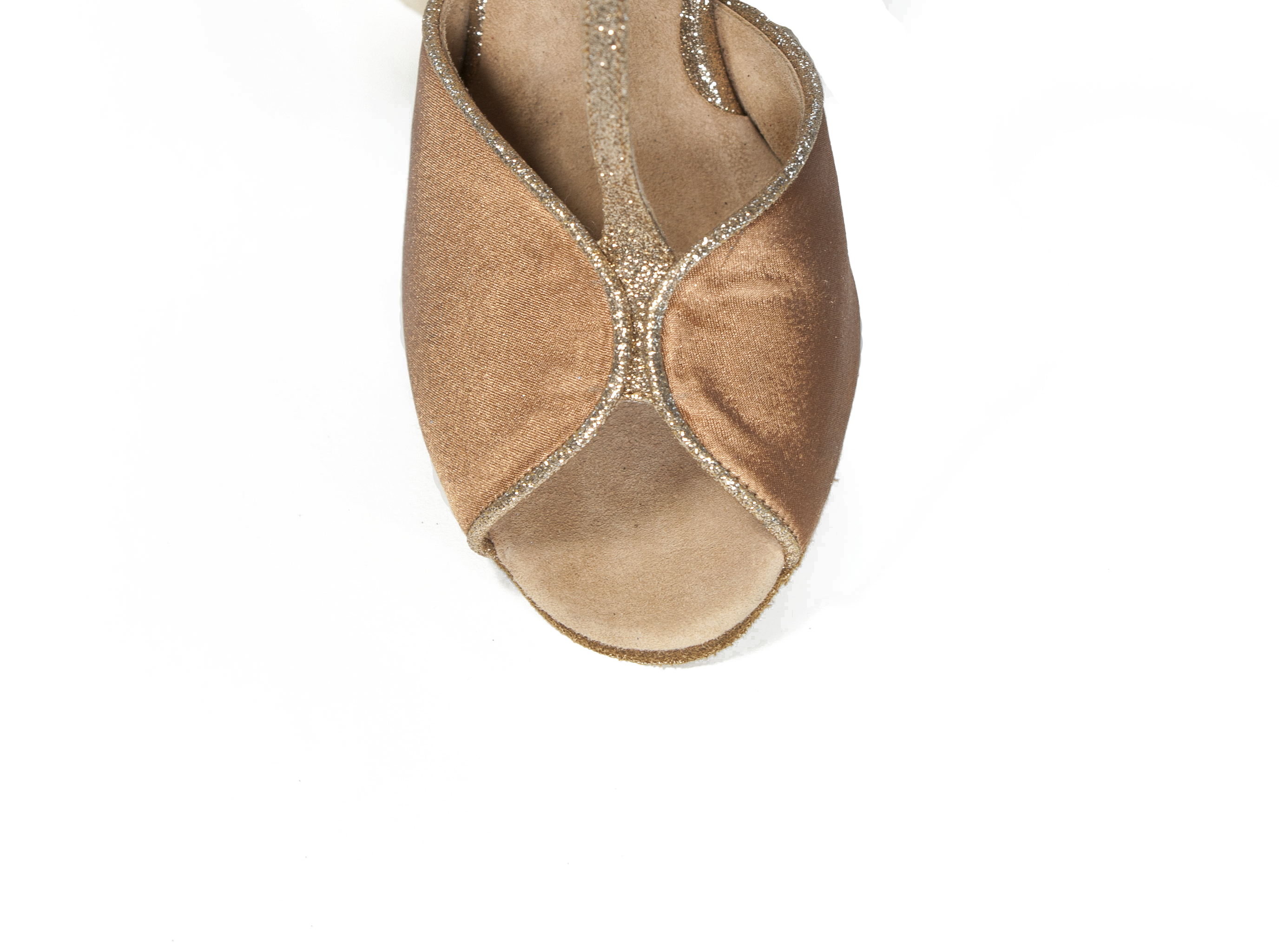 Open toe, silver linings & beige soles of Megan Nude Social Dance Shoes 