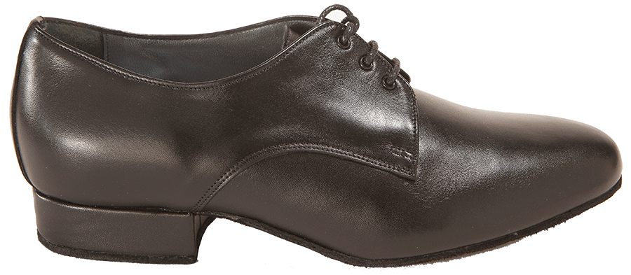 Black leather Joaquin Ladies Dance Shoes with cotton twil laces
