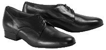 Carica l&#39;immagine nel visualizzatore di Gallery, Black leather Mens Dance Shoes: Joaquin with cotton twill laces
