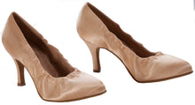 Load image into Gallery viewer, Paola Ladies Ballroom Dance Shoes with nude satin uppers, real leather insoles &amp; linings
