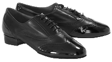 Carica l&#39;immagine nel visualizzatore di Gallery, Pair of Men&#39;s Ballroom Dance Shoes: Michael in leather
