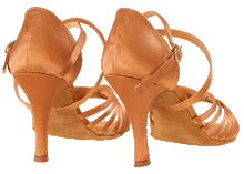 Load image into Gallery viewer, Nude satin Ladies Latin Dance Shoes: Nadya with 3.5 inch heel
