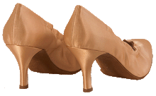 Load image into Gallery viewer, 2.5 inch nude, satin heel of Paola Ladies Ballroom Dance Shoes 
